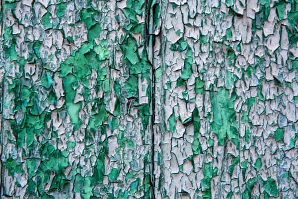 Achtergrond Met Oude Geschilderde Gebarsten Groene Houten Muurplanken Kopieer Ruimte — Stockfoto