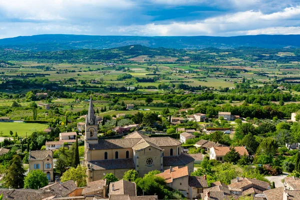 Paisaje Con Fructífero Valle Del Luberon Provenza Sur Francia Vista —  Fotos de Stock