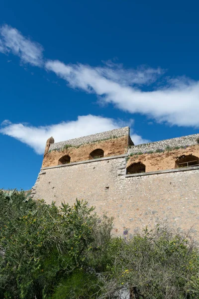 Yunanistan Güzel Nafplio Moreloponnese Kentindeki Tepedeki Eski Venedik Kasası Veya — Stok fotoğraf