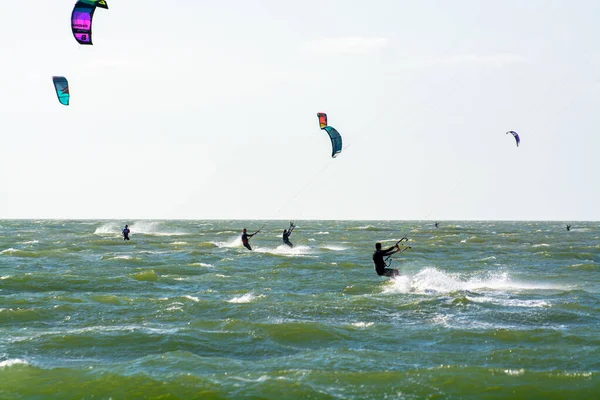 Watersportevenement Kleurrijke Kitesurfers Race Noordzee Bij Renesse Zeeland — Stockfoto