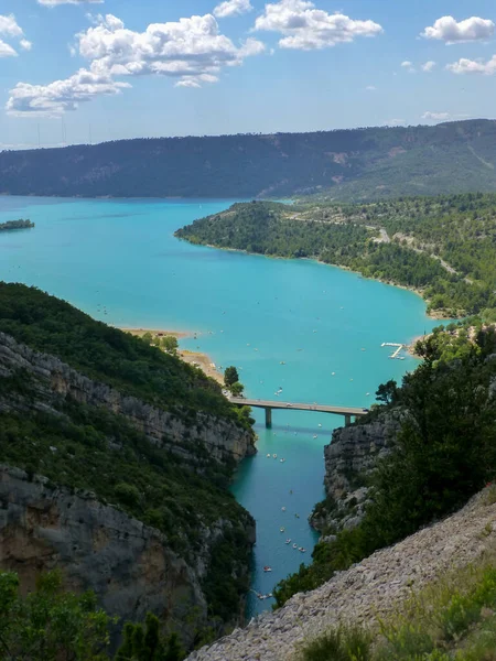 Vista Sul Lago Blu Lac Sainte Croix Vicino Alle Gole — Foto Stock