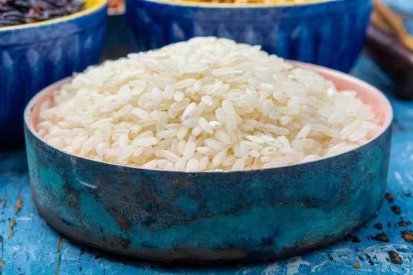Weißer Italienischer Arborio Reis Für Risotto Gerichte Aus Nächster Nähe — Stockfoto