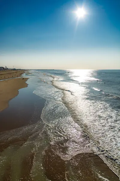 Día Soleado Playa Del Mar Del Norte Los Países Bajos — Foto de Stock