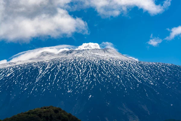 Vista Sullo Stratovulcano Attivo Dell Etna Sulla Costa Orientale Dell — Foto Stock