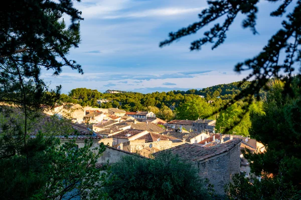 Vue Sur Les Maisons Traditionnelles Médiévales Provence Par Temps Ensoleillé — Photo