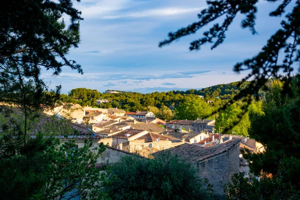 Visa Traditionella Och Medeltida Hus Provence Solig Dag Södra Frankrike — Stockfoto