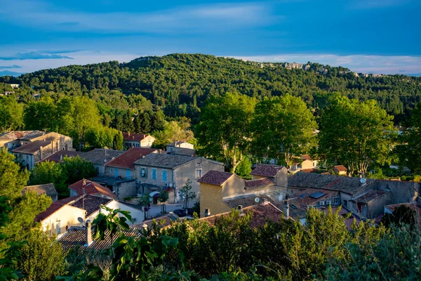 Visa Traditionella Och Medeltida Hus Provence Solig Dag Södra Frankrike — Stockfoto