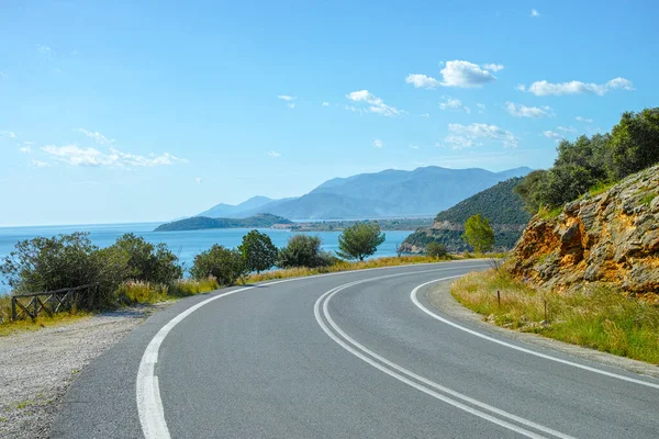 Driving Car Roads Peloponnese Roads Network Greece Vacation Tourist Destination — Stock Photo, Image