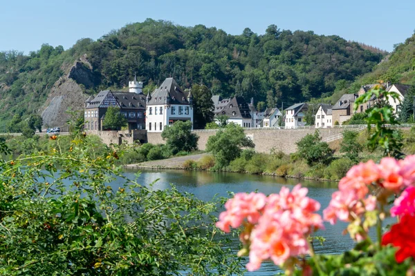 Gata Gamla Tyska Staden Med Traditionella Medeltida Timmerhus Mosel Floddal — Stockfoto