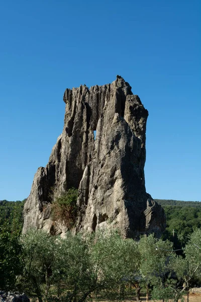 Vista Sobre Monumento Natural Campo Soriano Oliveiras Lazio Itália — Fotografia de Stock