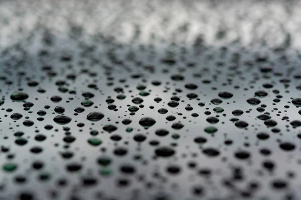 Fundo Abstrato Com Gotas Água Superfície Metálica Perto — Fotografia de Stock