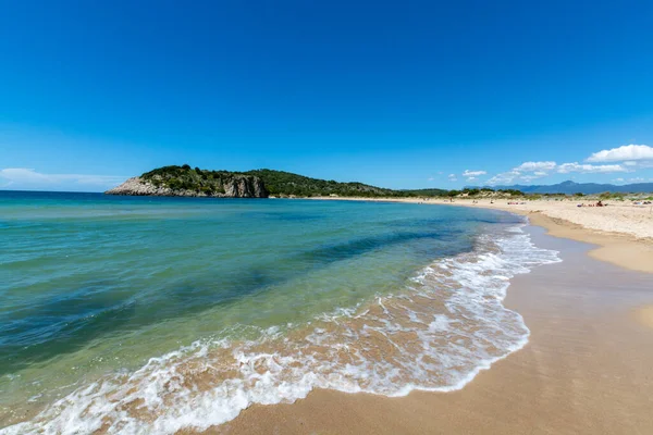 Voidokilia Beach Populair Wit Zand Blauw Helder Water Strand Messinia — Stockfoto