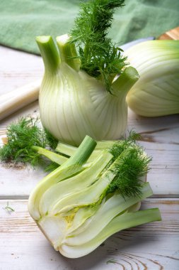 Sağlıklı sebze diyeti, çiğ taze floran rezene ampulleri. Kapatın.