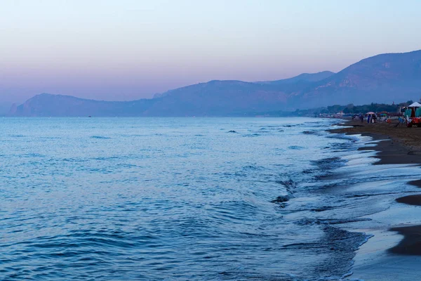 Paisaje Marino Luz Mañana Durante Amanecer Sobre Mar Tirreno Cerca —  Fotos de Stock