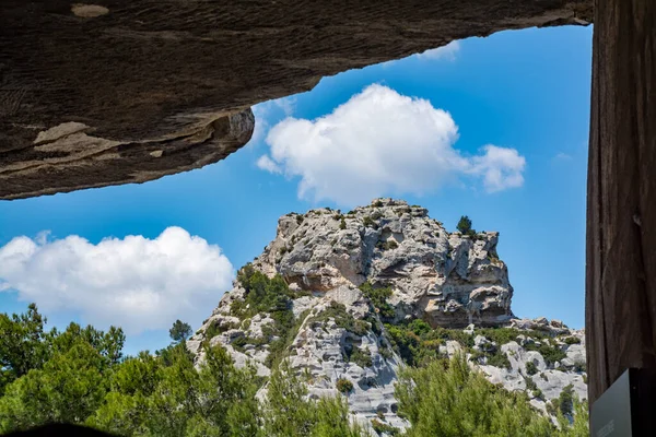 Paysage Avec Rochers Des Alpilles Provence Sud France Été — Photo