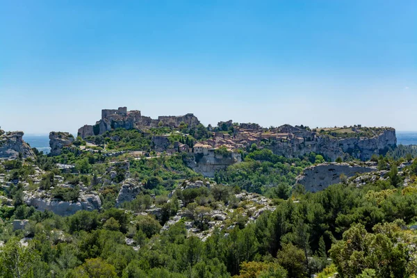 Paysage Avec Rochers Des Alpilles Provence Sud France Été — Photo