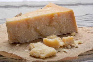 Peynir koleksiyonu, İtalyan parmesan peyniri ve peynir bıçağının orijinal parçası.