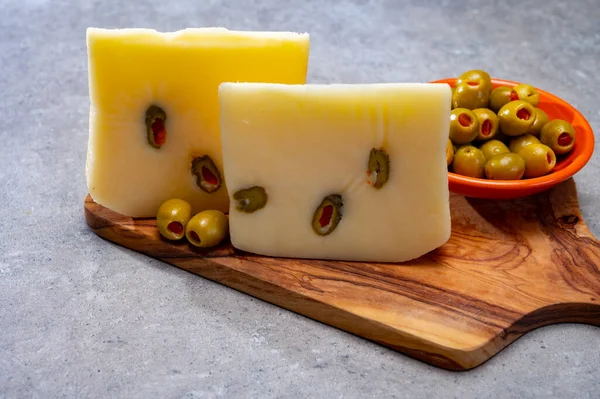 Colección Quesos Queso Pecorino Italiano Fresco Elaborado Con Leche Oveja —  Fotos de Stock