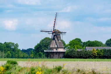 Hollanda yel değirmeni, Oerle, Veldhoven, Kuzey Brabant, Hollanda ile kırsal alan