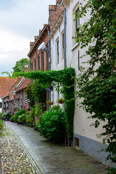 Alte Holländische Häuser Einer Kleinen Antiken Stadt Mit Großer Geschichte — Stockfoto