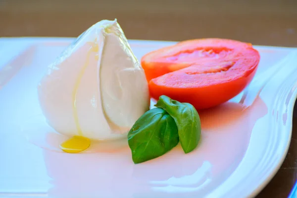 Fresh Soft White Italian Cheese Mozzarella Buffalo Made Italian Buffalo — Stock Photo, Image