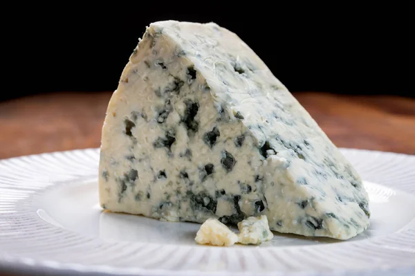 Käsekollektion Stück Dänischer Blauschimmelkäse Großaufnahme — Stockfoto