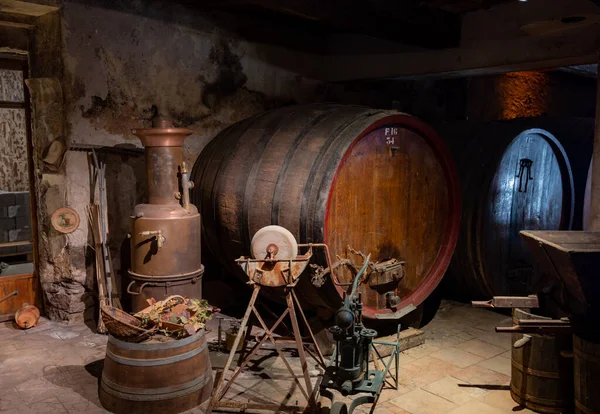 Vieux Tonneaux Vin Sur Domaine Viticole Des Côtes Provence Près — Photo