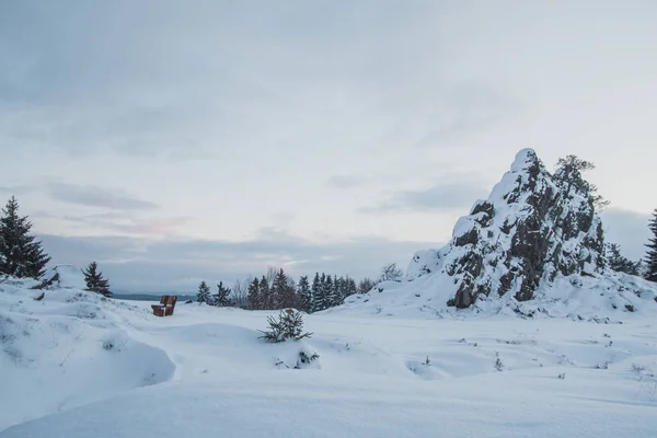 Снежная Скала Горной Деревне Штадлерн Бавария Германия — стоковое фото