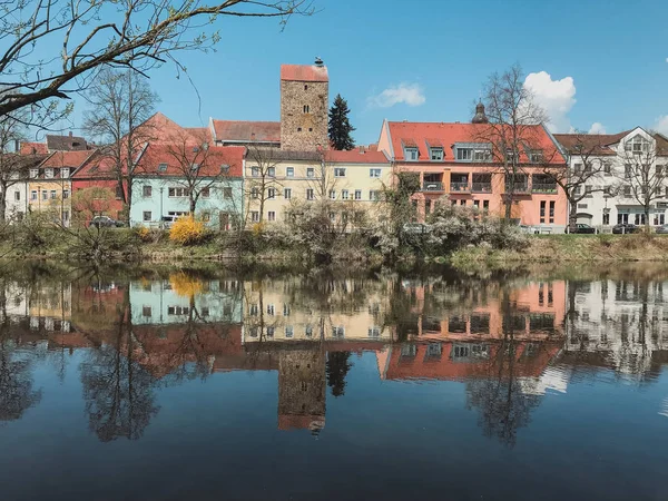 Wunderschöne Landschaft Der Kleinen Stadt Cham Bayern Deutschland — Stockfoto