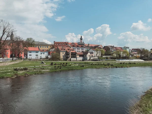 Cham Bavyera Almanya Nın Küçük Bir Kasaba Güzel Sahne — Stok fotoğraf