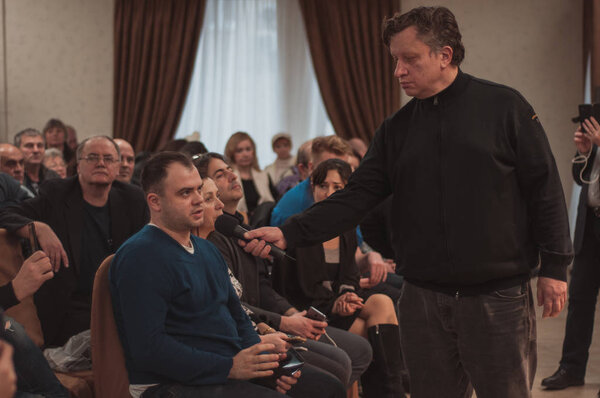 KYIV, UKRAINE - FEBRUARY 02, 2019: Meeting with David Sakvarelidze