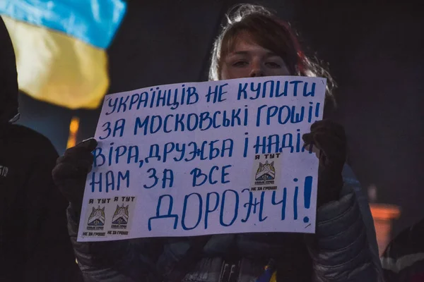 Ucrania Kiev Noviembre 2013 Protesta Antigubernamental Euromaidan Kiev Ucrania — Foto de Stock