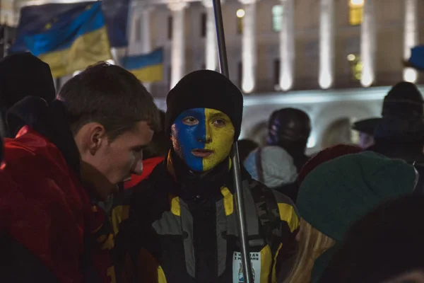 Ucrania Kiev Noviembre 2013 Protesta Antigubernamental Euromaidan Kiev Ucrania — Foto de Stock