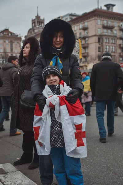 Ucrânia Kiev Dezembro 2013 Março Milhões Maidan Nezalezhnosti Kiev Ucrânia — Fotografia de Stock