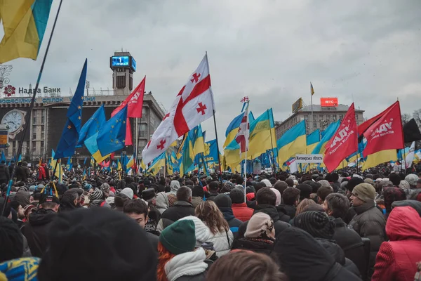 Ukraine Kiev Décembre 2013 Marche Des Millions Maïdan Nezalezhnosti Kiev — Photo