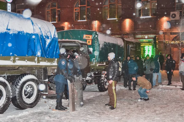 Ukraina Kiev December 2013 Euromajdan Automaidan Berkut — Stockfoto