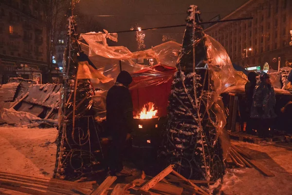 Украина Киев Декабря 2013 Евромайдан Автомайдан Беркут — стоковое фото