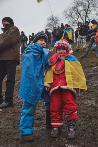 Ucrânia Kiev Dezembro 2013 Euromaidan Automaidan Revolution Ucrânia Kiev — Fotografia de Stock