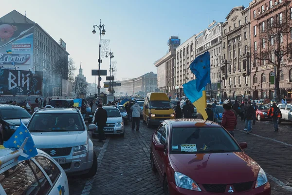 Україна Київ Грудня 2013 Euromaidan Автомайдан Демонстрація Поблизу Будинку Президента — стокове фото