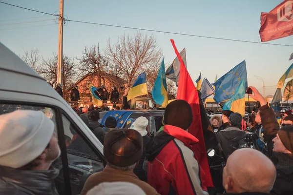 Ukraina Kiev December 2013 Euromajdan Automaidan Demonstration Nära Huset President — Stockfoto