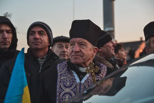 Ucrania Kiev Diciembre 2013 Euromaidan Automaidan Manifestación Cerca Casa Del — Foto de Stock