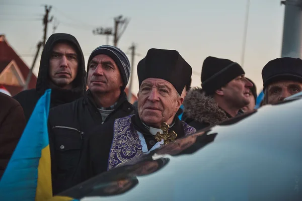 Ucrania Kiev Diciembre 2013 Euromaidan Automaidan Manifestación Cerca Casa Del — Foto de Stock