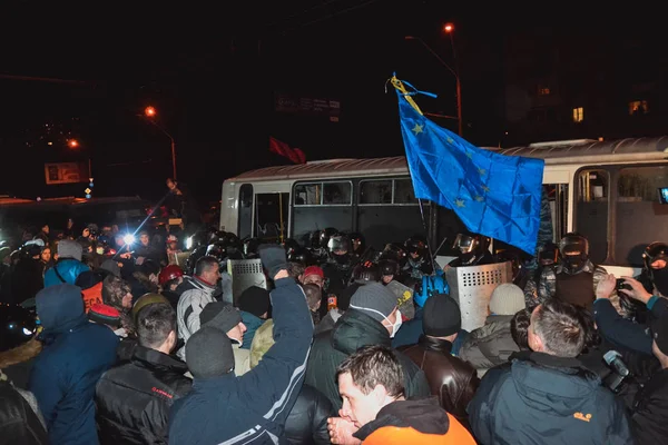 Ukraine Kiev Janvier 2014 Honteux Couloir Berkut Kiev Dmitriy Bulatov — Photo
