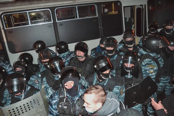 Ukraina Kiev Januari 2014 Skamliga Berkut Korridoren Kiev Dmitriy Bulatov — Stockfoto