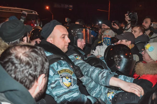 Ukraine Kiev Januari 2014 Der Beschämende Berkut Korridor Kiev Dmitriy — Stockfoto