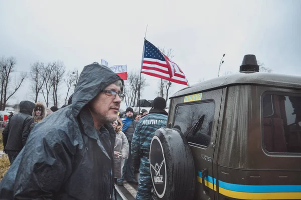 Ucrania Kiev Enero 2014 Manifestación Cerca Casa Del Presidente Ucrania — Foto de Stock