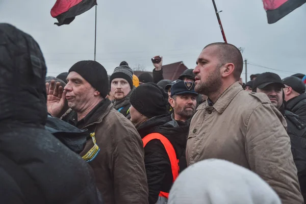 Ucraina Kiev Ianuarie 2014 Demonstrație Apropierea Casei Președintelui Ucrainei Viktor — Fotografie, imagine de stoc