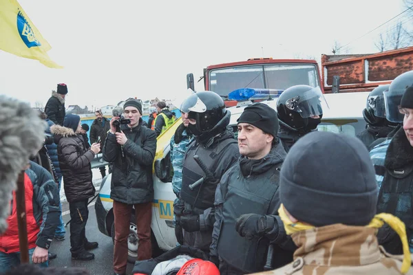 Ουκρανία Κίεβο Ιανουαρίου 2014 Επίδειξη Κοντά Στο Σπίτι Του Προέδρου — Φωτογραφία Αρχείου