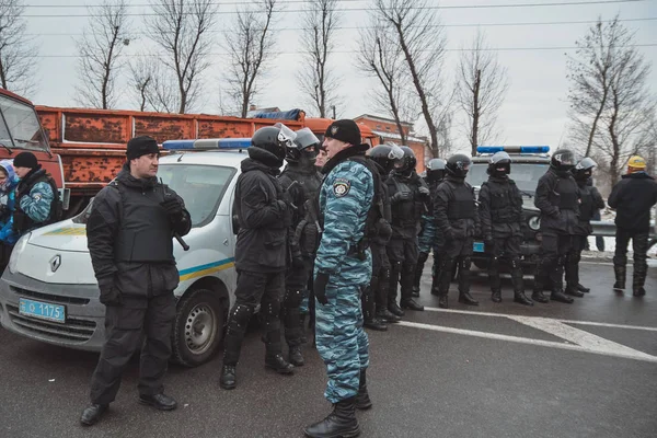 Ucrania Kiev Enero 2014 Manifestación Cerca Casa Del Presidente Ucrania — Foto de Stock