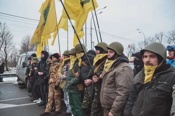 Ukrajna Kiev 2014 Január Demonstráció Ház Közelében Viktor Janukovics Ukrán — Stock Fotó